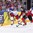 COLOGNE, GERMANY - MAY 20: Canada's Brayden Point #21 and Russia's Anton Belov #77 chase down the puck while Viktor Antipin #9 looks on during semifinal round action at the 2017 IIHF Ice Hockey World Championship. (Photo by Andre Ringuette/HHOF-IIHF Images)

